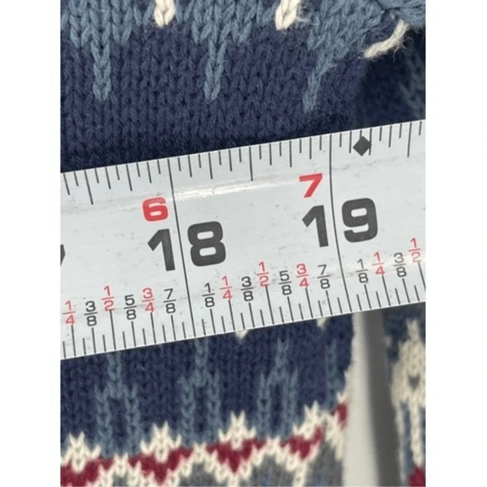 Vineyard Vines Sweater Grandpa Men XS Fair Isle Crewneck Long Sleeve Navy‎ Blue